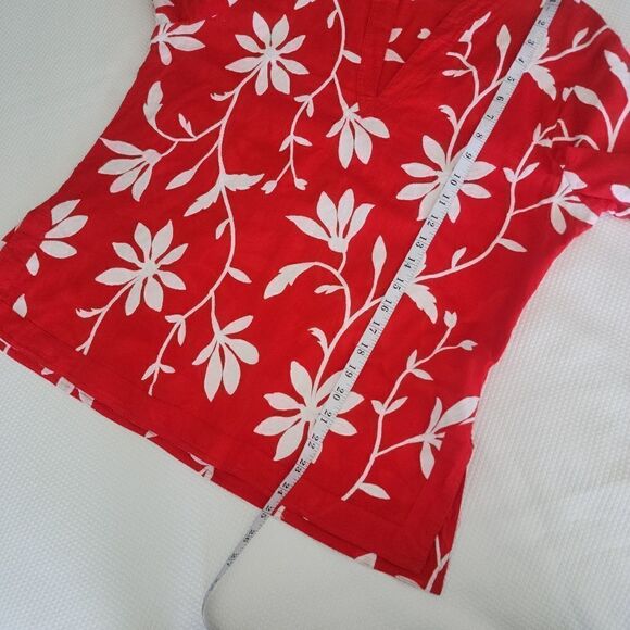 Talbots tunic full embroidery coastal summer resort tunic blouse - Picture 12 of 14